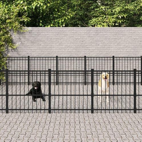 vidaXL Chenil dextÃ©rieur pour chiens Acier 30,11 mÂ², Dieren en Toebehoren, Hondenhokken, Verzenden