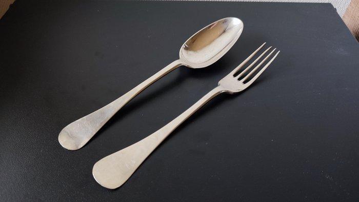 Johannes Verloove-1784-Rotterdam-Tafelcouvert - Lepel (2) -, Antiek en Kunst, Antiek | Zilver en Goud