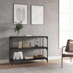 vidaXL Boekenkast 100x33x70,5 cm bewerkt hout en staal zwart, Verzenden, Nieuw