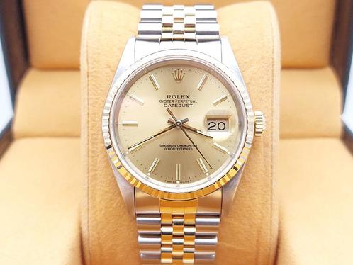 Rolex Datejust Ref. 16233 Year 1991 (Box & Papers), Handtassen en Accessoires, Horloges | Heren, Goud, Zo goed als nieuw, Goud