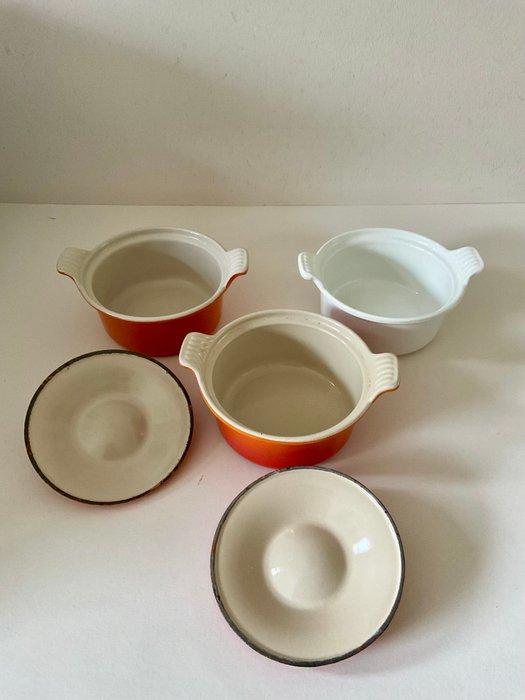 Le Creuset - Kookpan (3) - geëmailleerd gietijzer - Cocottes, Antiek en Kunst, Antiek | Keukengerei