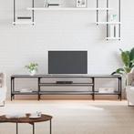 vidaXL Tv-meubel 201x35x45 cm bewerkt hout en ijzer grijs, Huis en Inrichting, Kasten |Televisiemeubels, Nieuw, Verzenden
