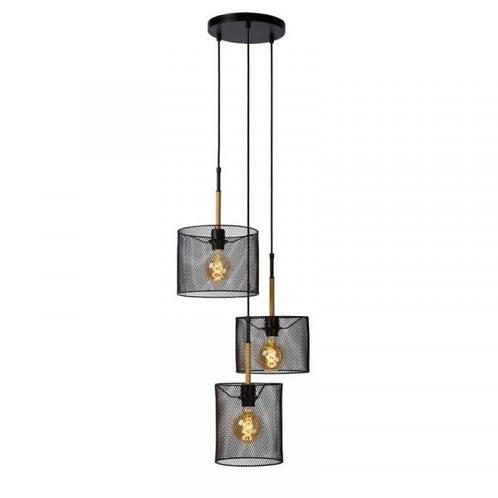 Hanglamp Lucide BASKETT -  - 3xE27 - Zwart -, Maison & Meubles, Lampes | Suspensions, Envoi