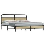 vidaXL Bedframe zonder matras metaal sonoma eikenkleurig, Huis en Inrichting, Verzenden, Nieuw