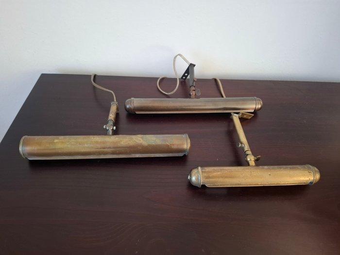 Lamp (3) - Messing - Schilderij/pianolampjes, Antiek en Kunst, Curiosa en Brocante