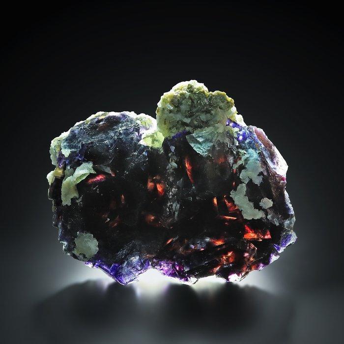 300 g ongelooflijke rode roze fluoriet met calciet en, Verzamelen, Mineralen en Fossielen