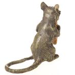 Figure - Farbige Bronze Skulptur Wiener Art Maus mit Käse, Antiek en Kunst