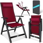 Tuinstoel - bordeaux rood met zwart - armleuning -, Tuin en Terras, Verzenden, Nieuw