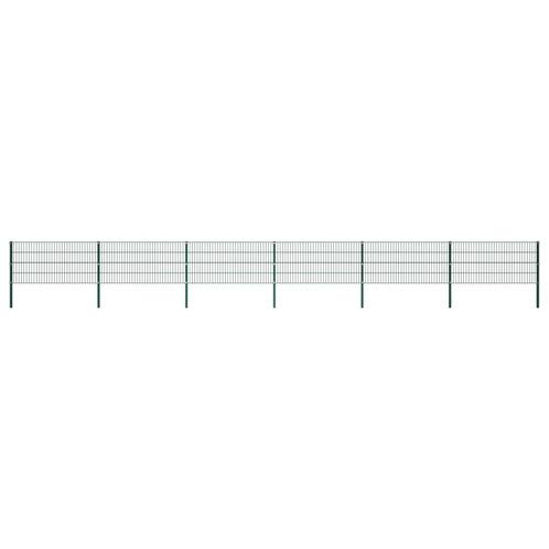 vidaXL Schuttingpaneel met palen ijzer 1040x80 cm groen, Tuin en Terras, Tuinhekken en Hekwerk, Nieuw, Verzenden