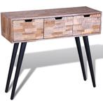 vidaXL Table console avec 3 tiroirs Bois de teck recyclé, Verzenden, Neuf