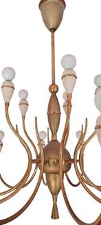 Lustre - Laiton laqué - Lustre en bronze et métal laqué., Antiek en Kunst