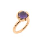18 Krt. roségouden Catch ring met amethist | BRON, Gebruikt, Overige kleuren, Ophalen of Verzenden, Kleiner dan 17