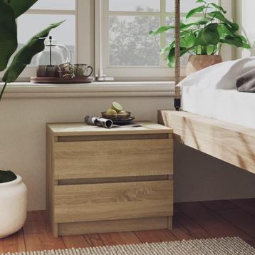 vidaXL Nachtkastje 50x39x43,5 cm bewerkt hout sonoma, Huis en Inrichting, Slaapkamer | Nachtkastjes, Verzenden, Nieuw