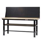 Werkbank zwart 200 cm met hardhouten blad en, Ophalen of Verzenden, Nieuw