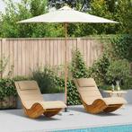 vidaXL Crème Witte Tuinparasol 270 x 270 cm van Bamboe, Tuin en Terras, Verzenden, Nieuw