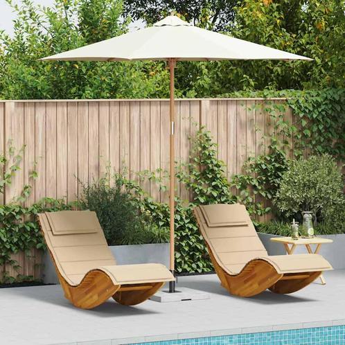 vidaXL Crème Witte Tuinparasol 270 x 270 cm van Bamboe, Tuin en Terras, Parasols, Nieuw, Verzenden