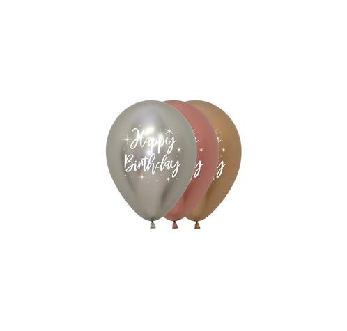 Ballonnen Happy Birthday Radiant Reflex Mix 25st, Hobby & Loisirs créatifs, Articles de fête, Envoi