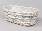 Rieten mand maritien blauwwit rectangle 28x13x11cm. maritiem, Nieuw