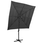 vidaXL Parasol 4-laags met aluminium paal 250x250 cm, Tuin en Terras, Verzenden, Nieuw