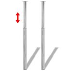 Verstelbare Tafelpoten Chroom (2 st) | Retour Deal | Perf..., Huis en Inrichting, Tafelpoot, Minder dan 50 cm, 100 tot 150 cm