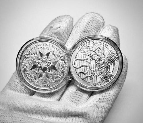 Malta. 5 Euro 2023/2024 Set 2x1 Oz Golden Eagle (Germania, Postzegels en Munten, Munten | Europa | Niet-Euromunten