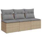 Poly Rattan Tuinbank Beige | Tweede Kansje OP = OP!, Tuin en Terras, Verzenden, Nieuw, Kunststof
