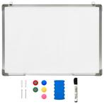 vidaXL Whiteboard magnetisch 70x50 cm staal wit, Verzenden