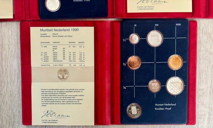 Nederland. Beatrix. Proof Set (5) 1986/1990 - Including, Postzegels en Munten, Munten | Nederland