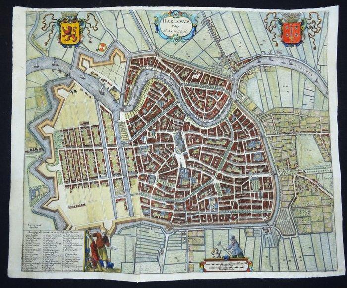 Nederland - Haarlem; F. de Wit / J. Blaeu - Harlemum vulgo, Boeken, Atlassen en Landkaarten