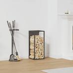 vidaXL Brandhoutrek 25x25x60 cm koudgewalst staal zwart, Tuin en Terras, Brandhout, Verzenden