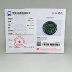 Gecertificeerde nephrietjade Hanger met bloem- en vogelthema