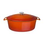 Braadpan ovaal gietijzer oranje 6L | 230x305x125(h)mm Vogue, Verzenden, Nieuw in verpakking