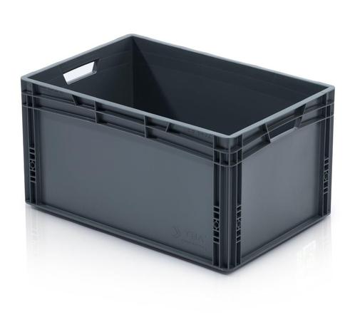 Stapelbak 600x400x320 euronorm donkergrijs nieuw (recycled), Zakelijke goederen, Kantoor en Winkelinrichting | Magazijn, Stelling en Opslag