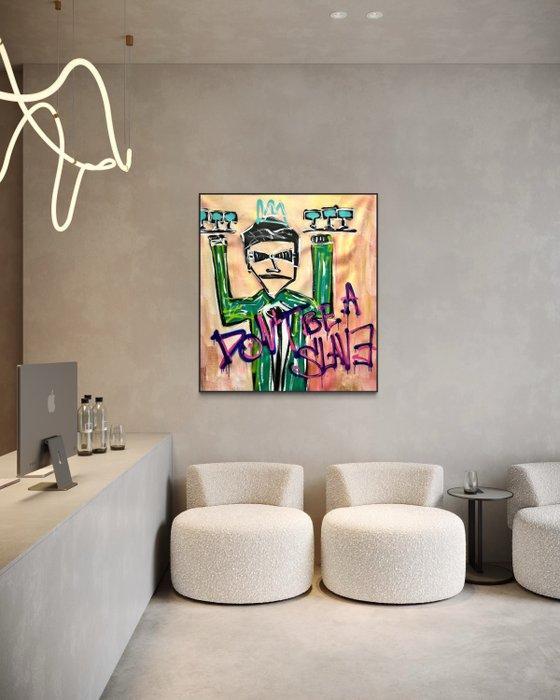 Timo Wedell - Basquiats Don‘t be a Slave - XL, Antiek en Kunst, Kunst | Schilderijen | Modern