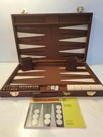 Bordspel - Luxe grote backgammon koffer - leer, Antiek en Kunst