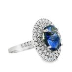 Zonder minimumprijs - Ring Platina - 7.14ct. tw. Saffier -