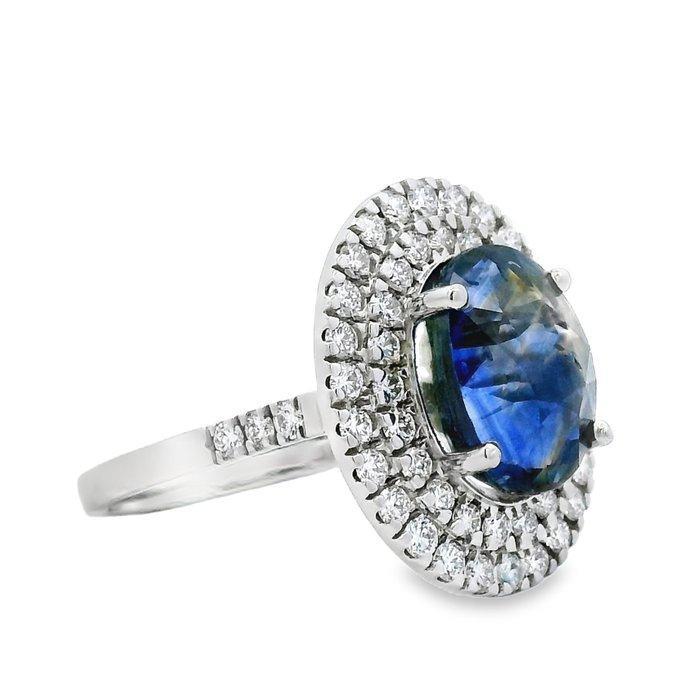 Zonder minimumprijs - Ring Platina - 7.14ct. tw. Saffier -, Bijoux, Sacs & Beauté, Bagues