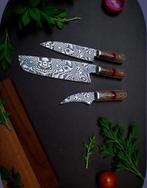 Set of THREE, Hand-Forged with Old Steel and engraved random