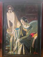 Europese school (XX) - Damas Art Nouveau, Antiek en Kunst