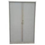 Roldeurkast lichtgrijs 4 legborden 197x120x45cm gebruikt, Ophalen of Verzenden