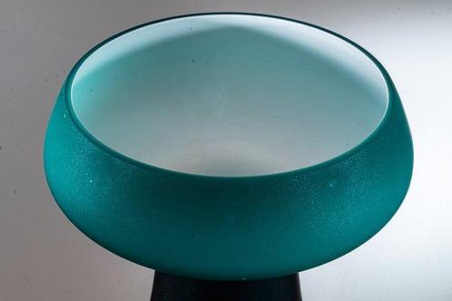 Carlo Moretti - Vaas - Petrolkleurig vaasobject - Ø 15 cm -, Antiek en Kunst, Antiek | Glaswerk en Kristal