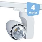 *TIP*  LED railverlichting vento wit 4 spots + 4m rails, Huis en Inrichting, Lampen | Spots, Ophalen of Verzenden, Nieuw