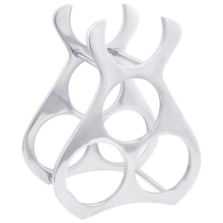vidaXL Wijnrek Zilver 23 x 14 x 28 cm Aluminium, Huis en Inrichting, Woonaccessoires | Wijnrekken, Nieuw, Verzenden