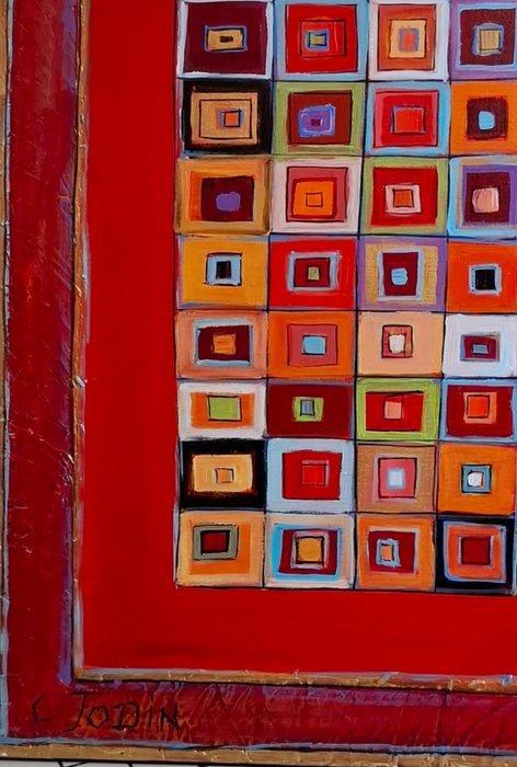 Christian Jodin (1970) - Rouge de garance et or, Antiek en Kunst, Kunst | Schilderijen | Modern