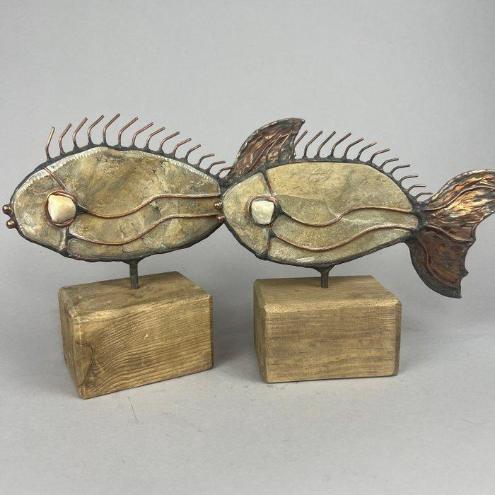 Jacek Drzymaa ( XX- XXI) - sculptuur, Stone 2 big fish-, Antiek en Kunst, Curiosa en Brocante