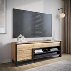 Meubella TV-Meubel eiken 155 cm - TV kast met LED, Huis en Inrichting, Overige materialen, Verzenden, 150 tot 200 cm, Nieuw