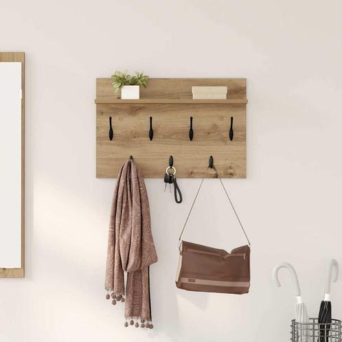 vidaXL Wandgemonteerde kapstok artisanaal eikenkleurig 60 x, Huis en Inrichting, Kasten | Wandmeubels, Nieuw, Verzenden
