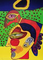 Corneille (1922-2010) - Tete de femme et oiseau pensif