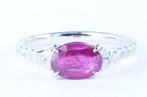 Ring Platina - 1.79ct. tw. Robijn - Diamant, Handtassen en Accessoires, Ringen, Nieuw