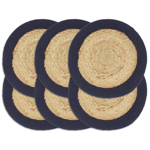 vidaXL Placemats 6 st 38 cm jute en katoen natuurlijk en, Huis en Inrichting, Keuken | Textiel, Nieuw, Verzenden